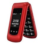 Senior Mobile Phone with Big Buttons, GSM Sim Free Unlocked Basic Cell Phones Easy to Use, Flip Phone with Dual Color Display | SOS Button | FM Radio | Torch |1000mAh Battery | Speed Dial (Red)