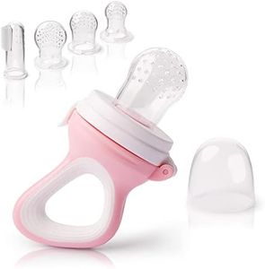 iFancy Tétines pour bébés et jeunes enfants + 3 tétines en silicone de 3 tailles différentes + 1 brosse à dents pour bébés | Rose/Blanc, tétine mam