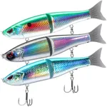 Bassdash SwimShad Glide Baits Jointed Swimbait Bass Pike Salmon Trout Muskie Fishing Lure,3-Pack