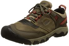 KEEN Men's Ridge Flex Waterproof Hiking Shoe, Timberwolf Ketchup, 9.5 UK