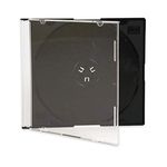 Maxtek Ultra Thin 5.2mm Slim Clear CD Jewel Case with Built in Black Tray, 100 Pack.