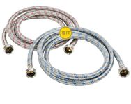 Washing Machine Hoses (10FT) - OCT Connect for Easy & Secure Tightening - Universal Fit to All Wash Machines - (2 Pack) Stainless Steel - Burst Proof Washer Water Supply Line