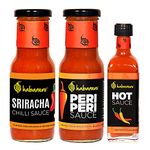 Habanero Sriracha Sauce, Peri Peri Sauce, Hot Sauce 485G l Non-GMO| Gluten Free l 100% Vegan and Natural Ingredients l Perfect as Salad Dressing l Chilli sauce replacement l Enjoy with French Fries, Samosas, Jolo Chips, Noodles, Brown Bread Sandwich, Burger, Nachos | Add to tomato sauce to use as Spicy Ketchup or Pizza Sauce on Mozzarella Cheese loaded Pizza | Perfect as Salad Dressing l Mix in Cheese Spread or Cheese Sauce l