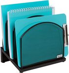 Inclined File Sorter Desk Organizer - File Rack with 5 Upright Sections for Files, Binders, Folders, Clipboards, and More. Desktop Organization for Home, Office, School, and Store