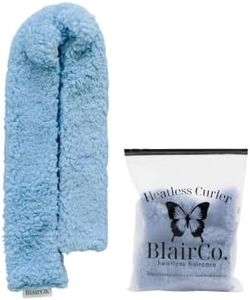 BlairCo Heatless Hair Curler Headband – Handmade Sherpa No Heat Curling Rod for Overnight Curls – Soft Curlers to Sleep in for Medium to Long Hair – Washable Heatless Curling Set – Soft Blue