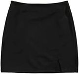 Verdusa Women's Split Hem Zipper Side Bodycon Mini Skirt Black XXL