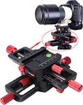 iShoot Universal All Metal 150mm 4-way Macro Focusing Rail Slider Close-up Shooting Head Camera Support Bracket Holder With Arca-Swiss Fit Clamp and Quick Release Plate in Bottom for Tripod Ballhead