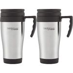 Thermo Cafe Stainless Steel Travel Mug with Slide Lock Lid 400ml (Pack of 2)