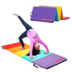 Flybar Tumbling Mat – Gymnastics Mat, Easy to Clean Gym Mat, Sturdy, Foldable Tumbling Mat for Kids, Padded, Lightweight, Portable, Carrying Handle, Gymnastics Equipment for Activity Play, Original