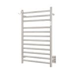 NORTTA Wall Mounted Towel Warmer 12 Bars with Plug-in and Hardwired Options 3 Working Modes Brushed 304 Stainless Steel 21” W 34” H