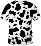 Lurhonp Men Women 3D Cow Print Funny Short Sleeve Tshirts Fashion Crewneck T-Shirts, Color3, Large