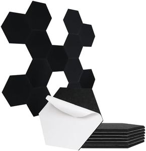 Sonuvia Pack of 24 self-adhesive hexagonal acoustic panels, soundproofing for walls and doors - 230 kg/m³, NRC 0.95, 100% polyester, ideal for sound insulation walls, black