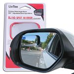 LivTee Blind Spot Mirror, Rectangle Shaped HD Glass Frameless Convex Rear View Mirror with wide angle Adjustable Stick for Cars SUV and Trucks, Pack of 2