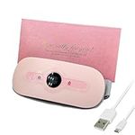 Cunsieun Period Pain Relief Heating Pad, Portable Menstrual Heat Pad with 6 Heat Levels & 6 Massage Modes & Auto Shut Off, Rechargeable Electric Heat Belt for Period Cramps & Backache(Pink)