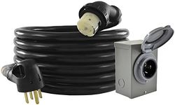 Conntek GIB1450-025 Duo-Rain Seal 50Amp Power Inlet Box and Temp Power Cord Combo Kit, 25 Feet