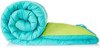 Amazon Brand - Solimo Microfiber Reversible Comforter, Single (Aqua Blue & Olive Green, 200 GSM)