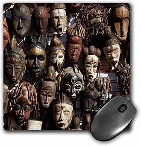 3dRose Mask Stall at African Curio Market, Cape Town, South Africa - Mouse Pad, 8 by 8" (mp_187950_1)