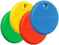 Chipolo POP Tracker Tag - Colorful, Compatible, Loud Bluetooth Tracker with Call Your Phone & Out of Range Alert, Works with Apple Find My or Google's Find My Device - 4 Pack (Color Mix)