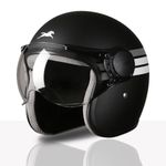 TVS Cruisetown Open Face Helmet � Half Face Helmet for Riders | ISI & DOT Certified | Premium Protection for Men & Women | Comfortable, Durable & Lightweight Design with Visor(Black V1/M)