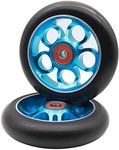 2Pcs Replacement 110 mm Pro Stunt Scooter Wheel with ABEC 9 Bearings Fit for MGP/Razor/Lucky Pro Scooters (Blue)