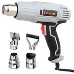 Izom 2000W Heavy Duty Hot Air Gun With Dual Temperature Settings & Four Nozzles for Crafts, Shrinking, Wrapping, Tubing, Multi