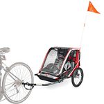 Allen Sports Deluxe Steel 2-Child Bicycle Trailer, Red