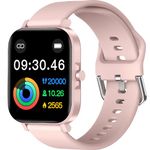 ANCwear Smart Watch for Men Women, 1.83" Display Fitness Tracker Watch with Heart Rate & Sleep Monitor (Pink)