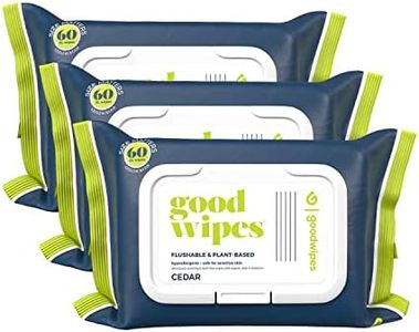 Goodwipes Flushable Butt Wipes Made w/Soothing Botanicals & Aloe – Soft & Gentle Wet Wipe Dispenser for Home Use, Septic & Sewer Safe – Largest Adult Toilet Wipes – Cedar, 180 count (3 packs)