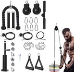 Weight Cable Pulley System Gym, Upgraded Cable Pulley Attachments for Gym LAT Pull Down, Biceps Curl, Triceps, Arm Workouts - Weight Pulley System Home Gym Add On Equipment