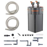 Uargd Aquarium Filter 264GPH, 3-Stage Canister Filter for 75 Gallon Tanks, Quiet Internal Filter with UV Sterilization, Submersible Power Filter for Fish Tanks, 11W