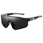 CREEK Polarized Cycling Riding Cricket Glasses Sports Sunglasses Men Women for Moutain Baseball MTB Bicycle PS8528 (BLACK)