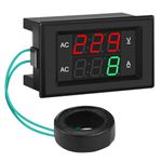 AC Voltage Amp Display, DROK Digital Voltmeter Ammeter Multimeter Panel 500V 200A Voltage Current Tester Meter, LED Display Volt Amperage Reader Gauge with Current Transformer CT