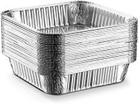 Waytiffer 25pack- 8 x 8 Aluminum foil Pans Disposable Heavy Duty Square baking Cake Pans, Cooking Tins Homemade Breads Oven Pans,Foil Pans, Baking cake Pans Roasting Pans