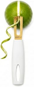A Bar Above Premium Quality Channel Knife, Gold, White Handle, Garnish for Cocktail Mixers, Lemon Zester, and Fruit Peeler, Professional Grade Bar Accessory, Durable Citrus Knife, Pack of 1