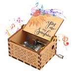 You are My Sunshine Music Box Mini Music Box 18 Note Hand Crank Engraved Wood Music Box Wood Music Boxes Laser Engraved Vintage Wooden Sunshine Musical Box Gifts Musical Box