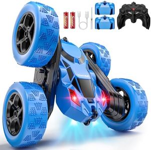 Hamdol Remote Control Stunt Car for Kids, 360° Spinning Double-Sided RC Toy with Headlights, 4WD USB-C Rechargeable Vehicle for Boys Ages 6–12, Educational STEM Toy