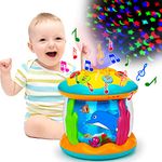 Baby Toys 12 Months 4 in 1 Musical Projector Rotating Tummy Time Learning Light Up Infant Baby Toys 12-18 Month Babies Toddlers 1 2 3 Year Old Boy Girl Kid Easter Gifts for Baby