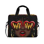 ALAZA Afro African American Woman Laptop Case Bag Sleeve Portable Crossbody Messenger Briefcase w/Strap Handle, 13 14 15.6 inch
