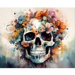 TOCARE Paint by Numbers Kit for Adults, Adult Paint by Numbers Skull, Acrylic Adults’Paint-by-Number Kits 16x20inch Skull With Floral