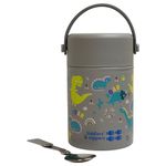 Tiddlers & Nippers Stainless Steel Vacuum Insulated Double Wall Kids Reusable Food Flask 500ml Capacity | Keeps Cool for 20hrs & Warm for 10hrs+ (Dinky Dinos)