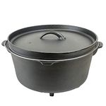 Cuisiland Pre-seasoned Cast Iron Dutch Oven 20 Quart with Lip Lid 3 legs