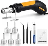 Gyfent Heat Gun, 700W 212°F~932℉(100°C~500°C) Mini Soldering Heat Gun Hot Air Rework Station with LED Digital Display & 5Pcs Nozzles & 5Pcs Accessories for Crafting Shrink Tubing Electronics DIY(5FT)