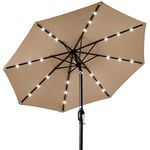 Best Choice Products 10FT Deluxe Solar LED Lighted Patio Umbrella w/Tilt Adjustment (Tan)