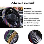 ZYCC Boho Steering Wheel Cover, Cute Steering Wheel Cover, Maya Car Steering Wheel Cover for Women, Coarse Linen Fabric, Non-Slip and Sweat Absorption Design(14.5"-15") (Colorful)