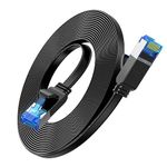 UGREEN Cat 8 Ethernet Cable 30ft Flat 40Gbps 2000MHz Network Cord Shielded Cat8 RJ45 LAN Cable Internet Cable Compatible with PS5 PS4 Xbox One Router Modem NAS, 30FT