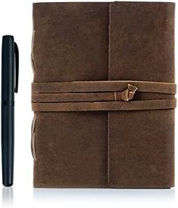 KomalC Leather Journal Lined Paper With Luxury Pen Handmade Leather Journal/Writing Notebook Diary/Bound Daily Notepad For Men & Women Medium, Writing Pad For Artist, Sketch