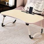 Widousy Laptop Bed Table Breakfast Tray Foldable Table Portable Lap Standing Desk Notebook Stand Reading Holder for Couch Sofa Floor Kids（White）