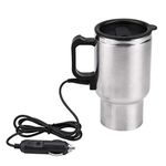 for thermos to hold cans of soup plug in Car Heating Cup, 12V 450ml Electric In‑car Stainless Steel Car Cup Travel Heating Cup Coffee Tea Mug Heater with Cigarette Lighter Cable