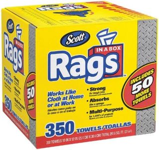 Doaaler(TM) Scott Shop Rags In A Box 350 Count White Soft and Low in Lint 75650 - New Item