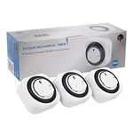 M EGA MEGACUBE 24 Hour Square Mechanical Timer, Plug-in Time Controller - White - 3 Pack